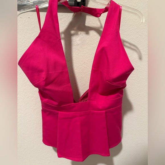 Superdown Fuchsia Halter Top - Picture 1 of 4